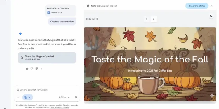 Google’s Gemini will now generate presentations for you