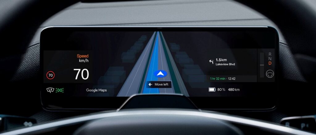 Polestar 4 Debuts Google Maps Live Lane Guidance Directly on Driver Display